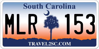 SC license plate MLR153