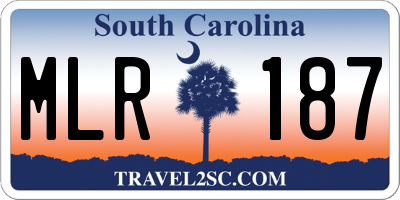 SC license plate MLR187