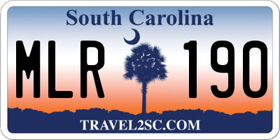 SC license plate MLR190