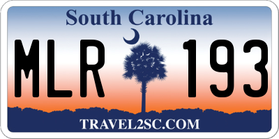SC license plate MLR193