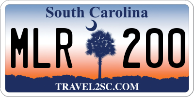 SC license plate MLR200