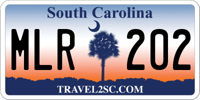 SC license plate MLR202
