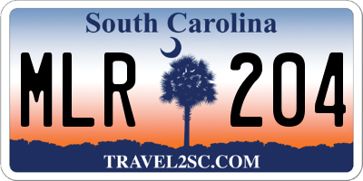 SC license plate MLR204