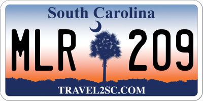 SC license plate MLR209