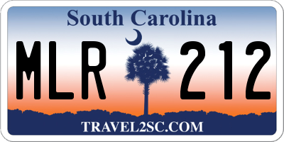 SC license plate MLR212