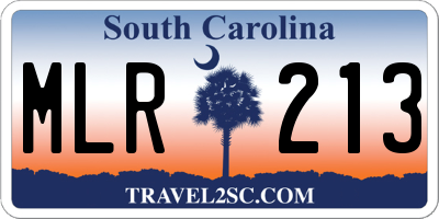 SC license plate MLR213