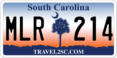 SC license plate MLR214