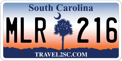 SC license plate MLR216