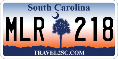 SC license plate MLR218