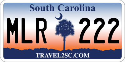 SC license plate MLR222