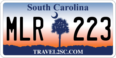 SC license plate MLR223