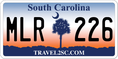 SC license plate MLR226