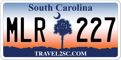 SC license plate MLR227