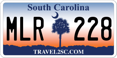 SC license plate MLR228