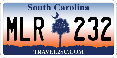 SC license plate MLR232