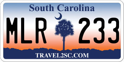 SC license plate MLR233