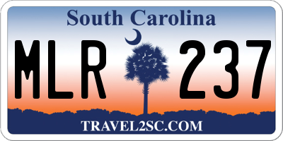 SC license plate MLR237