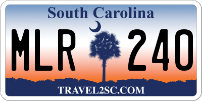 SC license plate MLR240