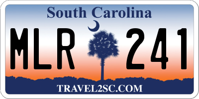 SC license plate MLR241