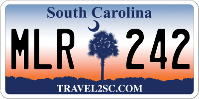 SC license plate MLR242