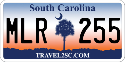 SC license plate MLR255