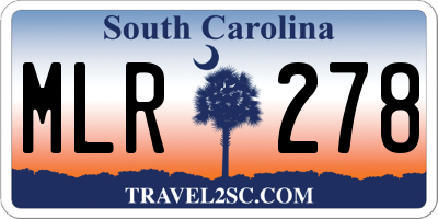 SC license plate MLR278
