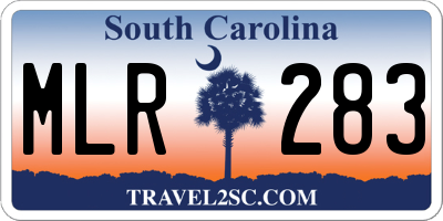 SC license plate MLR283