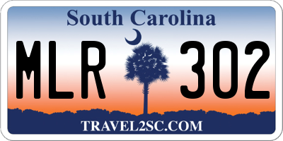 SC license plate MLR302