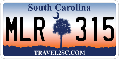 SC license plate MLR315
