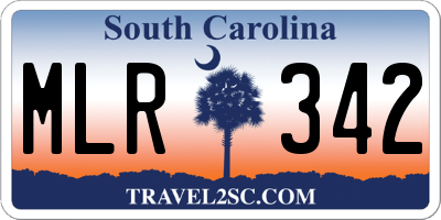 SC license plate MLR342
