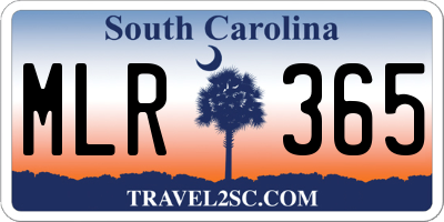 SC license plate MLR365