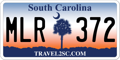 SC license plate MLR372
