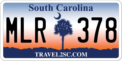 SC license plate MLR378