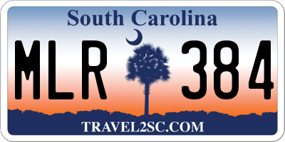 SC license plate MLR384