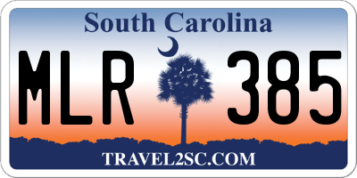 SC license plate MLR385