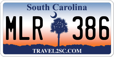 SC license plate MLR386