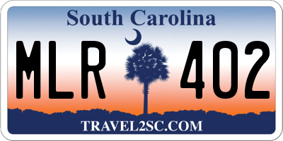 SC license plate MLR402
