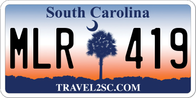SC license plate MLR419