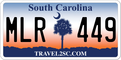 SC license plate MLR449
