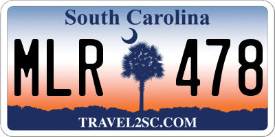SC license plate MLR478