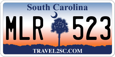 SC license plate MLR523