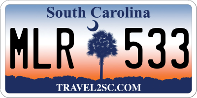 SC license plate MLR533