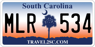 SC license plate MLR534