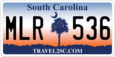 SC license plate MLR536