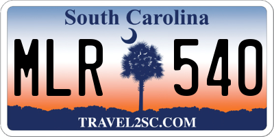 SC license plate MLR540
