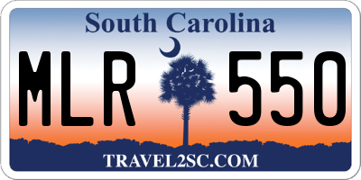 SC license plate MLR550