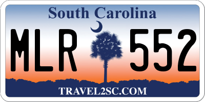 SC license plate MLR552