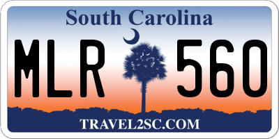 SC license plate MLR560