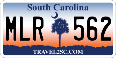 SC license plate MLR562