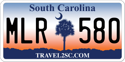 SC license plate MLR580